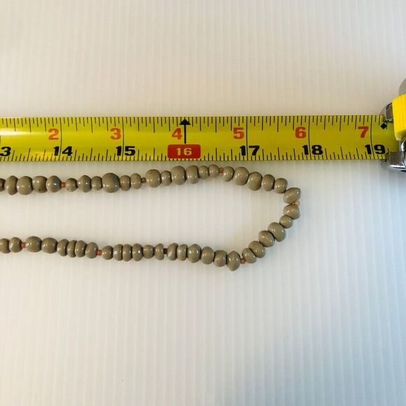 Coastal Beachy Boho Taupe Color Beaded Infinity Necklace - Picture 6 of 7